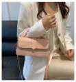 Chic pink two-tone women shoulder bag, stylish commuter handbag and trendy crossbody bag. - Contrast Pink