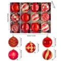 Weihnachtskugeln Set 8cm 12 Stk rot gold bruchsicher Kunststoff Christbaumschmuck - 12er Set / Rot