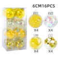 Weihnachten bruchfeste transparente Plastik Kugel Dekoration 6cm 16Stk Set für Party Hochzeit. - Stil 3 / 16er Pack