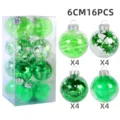 Transparente Weihnachtskugeln Set, 6cm 16Stk bruchsichere Christbaumkugeln fur Party Deko. - Stil 5 / 16er Pack