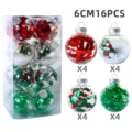 Transparente Weihnachtsbaum Kunststoffkugeln Christbaumkugeln Set Detailansicht 16Stk - Stil 7 / 16er Pack