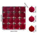 Rote Samt Weihnachtskugeln Set 16 Stueck 6cm Christbaumkugeln Deko Anhaenger Rot - Rot Mix (ZR616-65) / 16er Pack