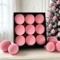 Rosa Samt Weihnachtskugeln Set für festliche Baumdekoration und schöne Heimparty - Rosa (ASSNR89-46)
