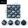 9 stueck blaue christbaumkugeln set 6cm weihnachtsbaumschmuck deko hängedekoration - 9er Set / Blauer Stil (MJNX69-125)