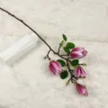 Artificial purple magnolia flower branch fake floral home interior decor variant 1pc - Light Purple