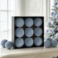 Beflockte Weihnachtskugeln Set in schwarzer Geschenkbox mit Samtkugeln für Weihnachtsdeko. - Hellblau (ASSNR89-48)