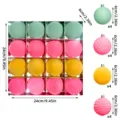 Weihnachten dekorative Kugeln Set 16 Stueck 6cm beflockte Kunststoff Haengeornamente Baum. - ZR616-61 (6 cm, 16er-Pack) / Beflocktes Weihnachtskugel-Set