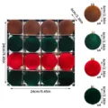 16 Stk beflockte Christbaumkugeln Set 6cm bunte Samt Weihnachtsbaum Kugeln Dekoration - ZR616-64 (6 cm, 16er-Pack) / Beflocktes Weihnachtskugel-Set
