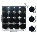16 Stk. 6cm Schwarze Beflockte Christbaumkugeln Set Unzerbrechliche Weihnachtskugeln Deko - Schwarz Mix (ZR616-66) / 16er Pack