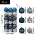 36 Stk Weihnachtskugeln Set Christbaumschmuck Kunststoff Dekokugeln 6cm blau silber. - 36 Stück (6cm) / Bemalter Blauer Und Silberner Stil (ASNX36-116)