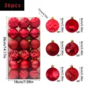 36 Stk. Weihnachtskugeln Set rote bruchsichere Kunststoffkugeln Christbaumschmuck 6cm - 36 Stück (6cm) / Rot Glänzend/Matt Stil (ASNX36-124)
