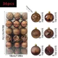 36Stk Christbaumkugeln Set, Bronze Weihnachtsbaum Deko Kugeln Set 6cm bruchfest - 36 Stück (6cm) / Gold Weißer Farbstil (ASNX36-127)
