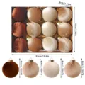 Lot de 12 boules de Noël en velours 8cm décorations suspendues pour sapin de fête boîte cadeau - Mélange Série Brun Rétro (MJRB612-2BU) / 12 Pièces/Paquet (Diamètre 6cm)