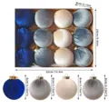 Samt Christbaumkugeln 12er Set, 8cm dekorative Weihnachtskugeln zum Hängen für Party. - Blau Grau Serie Mix (MJRB812-7BU) / 12 Stück/Packung (Durchmesser 8cm)