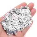 4mm Flat Round PVC Sequins Silver Loose Paillettes for DIY Craft Garment Sewing Accessories - Laser Silver