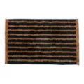 Alfombra de baño a rayas vintage absorbente y antideslizante para baño y entrada de hogar. - 50x80cm / Alfombrilla cuadrada de microfibra con patrón marrón retro