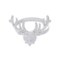 Silver metal elk napkin ring, creative Christmas holiday table setting decor and holder. - Silver