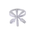 Silver metal napkin ring featuring crossed fork knife and spoon design for dinner party table decor - Silver Cutlery Tableware Style (Z1047-1)