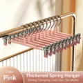 Cintres à pantalons roses avec pinces solides et design antidérapant pour jupes et pantalons. - 5 pièces / Modèle de base - Rose (pince à pantalon anti-traces forte)