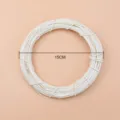 Off-white vine ring detail shot, natural woven rattan wreath circle closeup, 15cm size. - 15cm / White