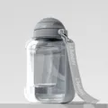 Grey 1000ml Portable Pet Water Bottle for Dogs Outdoor Walking Travel Drinking Cup - [Chubby Style] Gray Small - 1000ml / Suitable for Cats and Dogs