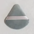 Grey triangular velvet makeup powder puff with satin finger strap for flawless application. - Loose Pack (Gray)