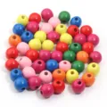 Bunte Holzkugeln DIY lose Perlen fuer handgemachte Armbaender Halsketten Schmuckherstellung - 6mm Außendurchmesser, 2mm Loch, 100 Stück/Packung / Rote Serie Zufällig Gemischte Farben