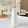 White plastic fluted flower vase, simple imitation ceramic hydroponic container for home decor. - 3502 Small Fanmu