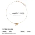 Delicacy dainty pearl collarbone necklace pendant with 41+6cm adjustable chain length. - Pearl Tassel Necklace (2107ZJ14204XL)