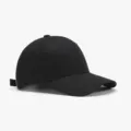 Gorra de béisbol clásica de algodón negro, diseño estructurado con correa metálica ajustable. - Talla única / Negro