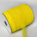 Bright yellow lace trim ribbon roll for DIY handmade hair bows and wedding gift box wrapping - Yellow