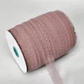 Dusty pink lace trim ribbon roll for DIY crafts, gift wrapping, wedding and sewing projects. - Lotus root pink