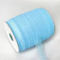 Light blue lace ribbon roll, delicate trim for DIY crafts, gift packaging, and wedding decor. - Sky Blue