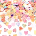 Colorful heart shaped sequins for DIY crafts, slime filling and clothing sewing accessories. - Size 16x17mm 40g Pack (About 400 Pieces) / Laser Holographic Heart Shape Multicolor Mix