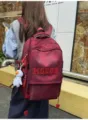 Κορεατικό στιλ σακίδιο πλάτης εργασίας μεγάλης χωρητικότητας, μπορντό σχολική τσάντα. - 9 / Κόκκινο