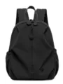 Minimalistischer schwarzer Rucksack für Damen, lässige Freizeittasche für Schule und Reisen. - Schwarz