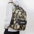 Stylish camouflage backpack with large capacity for students and casual oxford book bag. - Green
