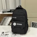 Μαύρο casual σχολικό σαkίδιο για άνδρες και γυναίκες, μεγάλη χωρητικότητα κομψή τσάντα. - Μαύρο