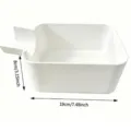Weißer Kunststoff Waschmaschine Wasserauffangschale Auslaufschale quadratisch 19cm Haushalt - LG Abflussschale / 19x8cm / Weiß