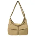 Bolso bandolera caqui casual, gran capacidad bolsa de hombro unisex para uso diario y clase. - Caqui