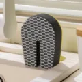 U-shaped double-sided cleaning sponge, black and white mesh kitchen dishwashing scrubber variant. - Gray