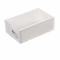 Stackable desktop storage box drawer style white cosmetic organizer multi-layer container - White