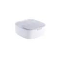 Schreibtisch Kunststoff Kabel Aufbewahrungsbox mit klarem Deckel zur Organisation von Ladekabeln. - Weiß