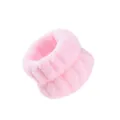 Pink plush face washing wristband absorbent sweatband for daily skincare routines - 2 Pcs/Set / Pink
