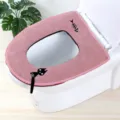 Fundas de asiento de inodoro rosa acolchada con cremallera, diseño de gato y espina. - Rosa