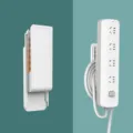 Punch-free power strip wall mount holder, cable organizer bracket for home office. - White