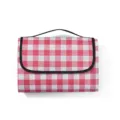 Wasserdichte faltbare rot-weiße karierte Picknickdecke mit Griff für Outdoor Camping am Strand. - 90*150cm / Rot Kariert