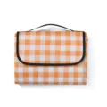 Wasserdichte Outdoor Picknickdecke in Oranger Karooptik mit schwarzem Griff und tragbarem Design. - 90*150cm / Gelbes Quadrat