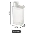 Transparent plastic grain storage jar kitchen sealed container with measuring cup 2300ml - 2300ml