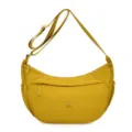 Japanese minimalist large capacity crossbody bag for women, casual nylon dumpling shoulder bag. - Lemon Yellow